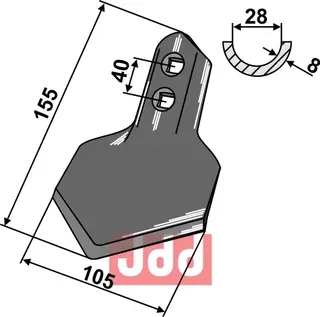 Gåsefot-skjær 105x8mm Kongskilde