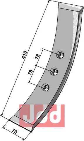 Stubharvetand 410x70x10mm - Mammut Bottmersdorf/Marsk-Stig