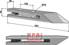 Bison Skjær-spiss 403x50x50 - venstre