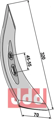 Twisted stubble point til Kongskilde Bredde 70mm, tykkelse 10mm