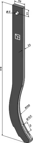 Harvtind 810 mm hull 12,5, avst. 70