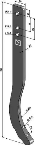 Harvtind 820 mm hull 12,5, avst. 70