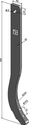 Harvtind 820 mm hull 12,5, avst. 70
