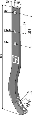 Tind hull 13, avst. 45 - 75
