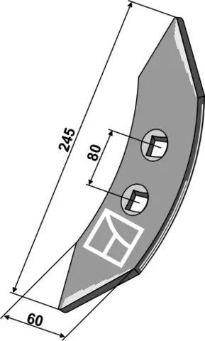 Grubberskjær 245 mm 60x8 mm