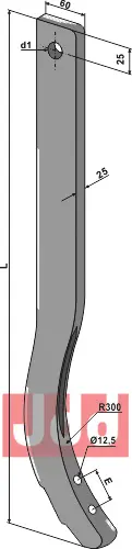 Stubharvetand - 60x25x900mm - JDD Utstyr