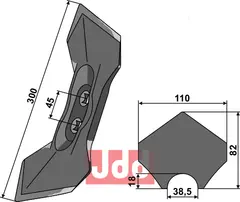 Dobbelt hjerteskjær 300x110mm (45)