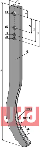 Stubharvetand - 875mm - JDD Utstyr