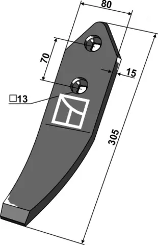 Skjærspiss 305x80x15 mm Til Amazone C MIX