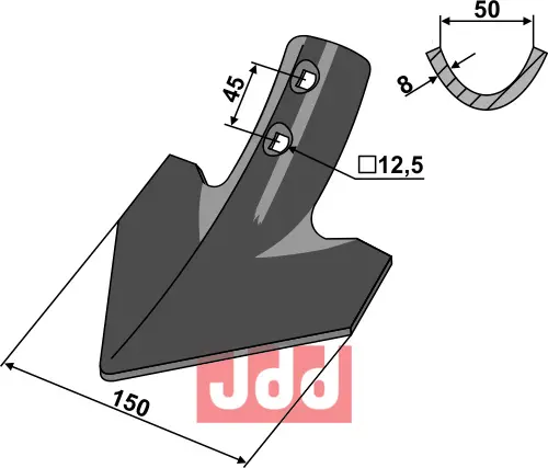 Gåsefot-skjær 150mm - JDD Utstyr