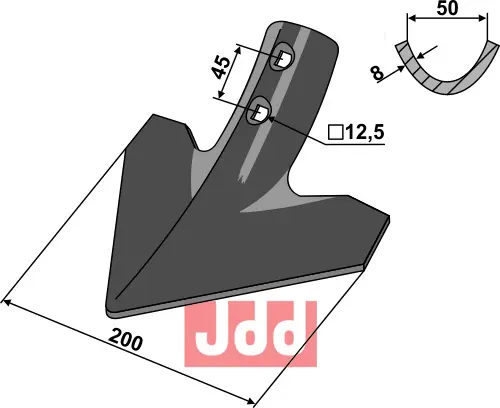 Gåsefot-skjær 200mm - JDD Utstyr