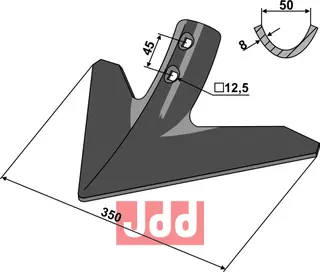 Sweep 350mm Bredde 350mm, hull 12,5mm
