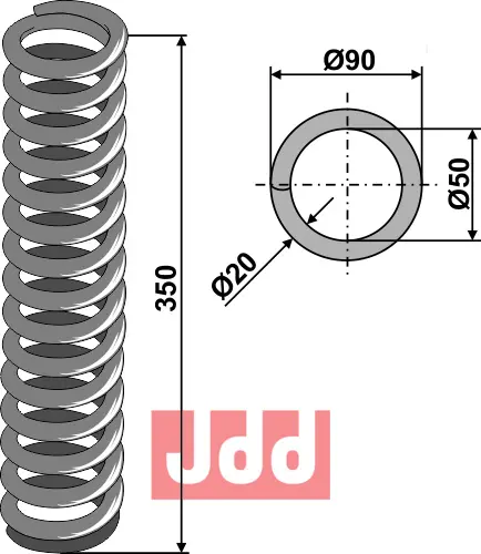 Fjær Ø90x350 - JDD Utstyr