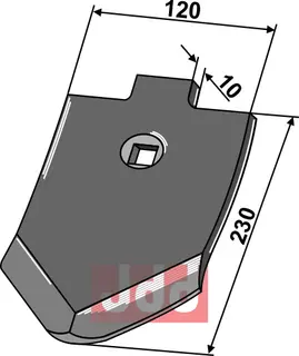 Skjær-spiss 230x120x10mm Passer til mange fabrikater