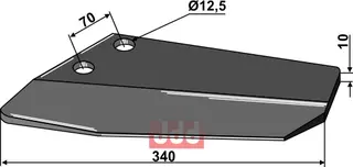 Erstatningsvinge venstre til Lemken Lemken Topas, lengde 340mm