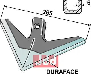 Sweep 265mm - DURAFACE til Bednar 265mm bredde, 6mm tykkelse