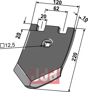 Skjær-spiss 220x120x10mm Passer til mange fabrikater