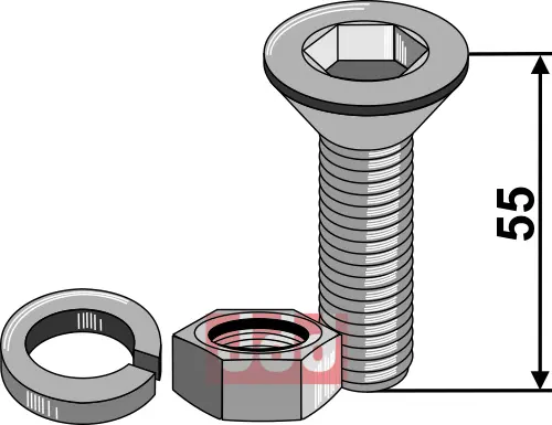 Bolt M12x1,75x55 - JDD Utstyr