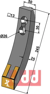 Skjær-spiss 50mm - WolframCarbid Väderstad