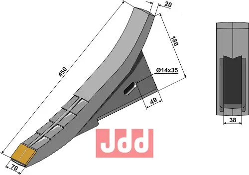 Skjær-spiss 70mm - WolframCarbid - JDD Utstyr
