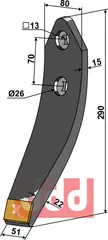 Skjær-spiss 51/80mm - WolframCarbid Amazone / BBG