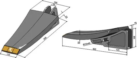 Undergrunnsløsnerskjær 195 mm Hardmetall hull 16x40