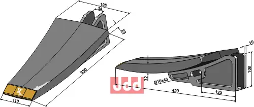 Undergrundsløsner skjær 110/195mm - JDD Utstyr