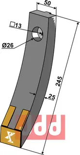 Skjær-spiss 50mm - WolframCarbid Väderstad