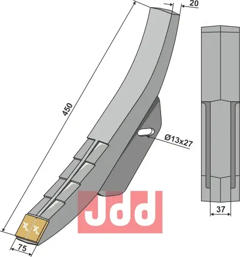 Skjær-spiss 75mm - WolframCarbid - JDD Utstyr
