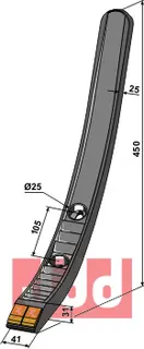 Skjær-spiss 41mm - WolframCarbid Pöttinger