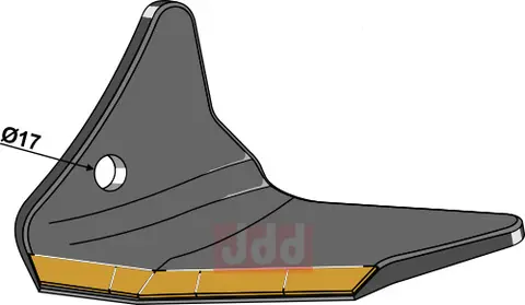 Hardmetallvinge venstre til Pöttinger 300 mm - Pöttinger