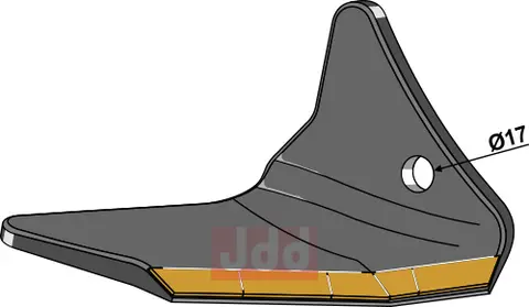 Hardmetallvinge høyre til Pöttinger 300 mm - Pöttinger