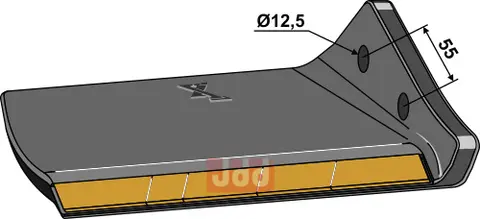 Erstatningsvinge til Lemken Arbeidsbredde 300 mm, hull 12,5 mm