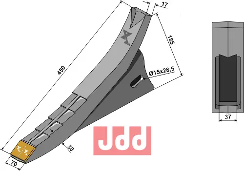 Skjær-spiss 70mm - WolframCarbid - JDD Utstyr