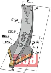 Skjær-spiss 160/80mm - WolframCarbid Universal