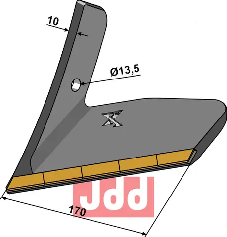 Hardmetallvinge til Köckerling 170mm arbeidsbredde, Topmix