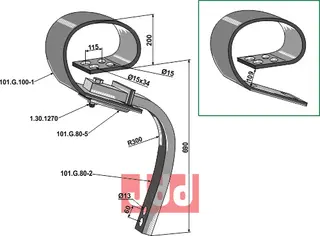 Stubharvetand 150x12 - Kverneland Kverneland