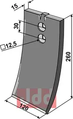 Skjær-spiss 260x120x15mm Väderstad