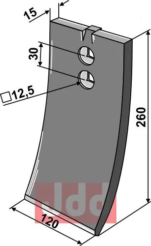 Skjær-spiss 260x120x15mm - JDD Utstyr