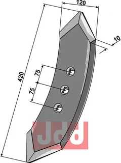 Stubharvespiss 420x120x10mm Dal-Bo