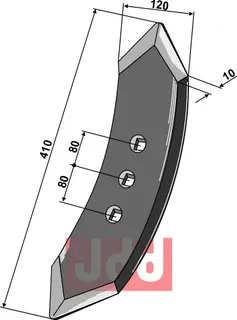 Stubharvespiss 410x120x10mm Dal-Bo