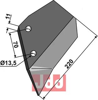Erstatningsvinge til Dal-Bo Lengde 220 mm, hull 13,5 mm