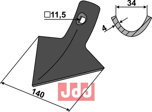 Gåsefot-skjær 140mm - JDD Utstyr