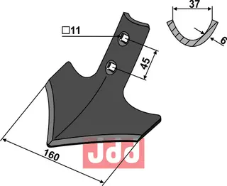 Gåsefot-skjær 160mm Väderstad