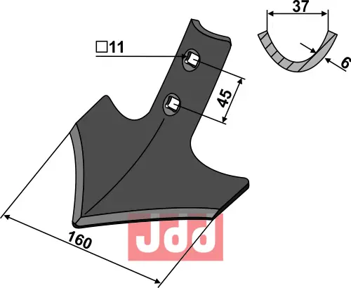 Gåsefot-skjær 160mm - JDD Utstyr