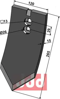 Skjær-spiss 265x120x15mm Väderstad