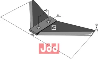 Stubbkniv til Amazone Bredde 600mm, hull 21mm