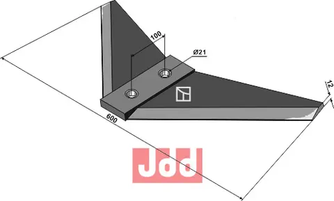 Stubbkniv til Amazone Bredde 600mm, hull 21mm