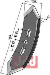 Stubharvespiss 450x100x12mm Köckerling Quadro-Triomix