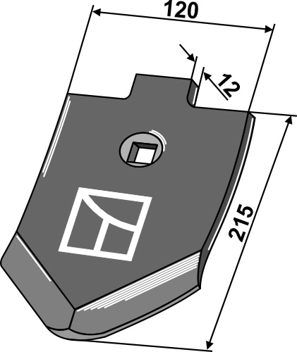 Skjærspiss 230x120x12 mm Passer til Lemken topas